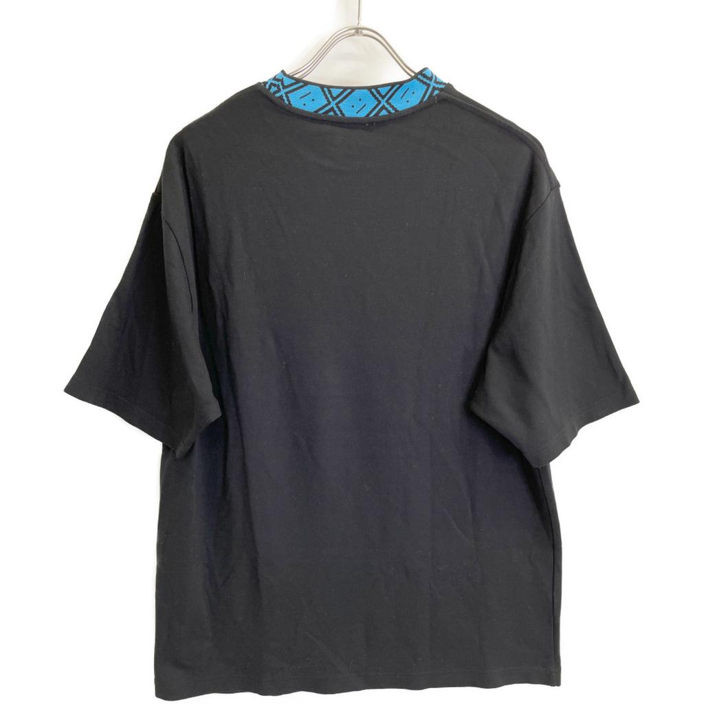 ACNE STUDIOS Black x Blue Face Patch T-Shirt tops M blackUsed