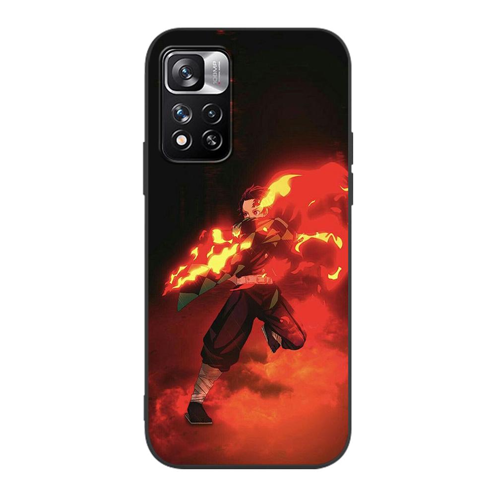 Demon Slayer Case for Xiaomi Redmi Note 9S 9 8 10 11 Pro 9C 9A 7 8T 7A 8A 10S 11T 11E 9T Black Soft Silicone Phone Cover Shell