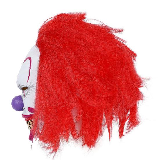 Scary Halloween Clown Masque with Red Hair Full Head Adult Evil Joker Latex Masque for Halloween Party Cosplay Masquerade Costume