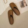 Baotou Women's New Soft Leather Soft-Topped Lazy Shoes Slippers