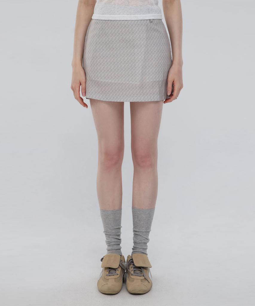 Chix Check Mini Skirt Light Beige