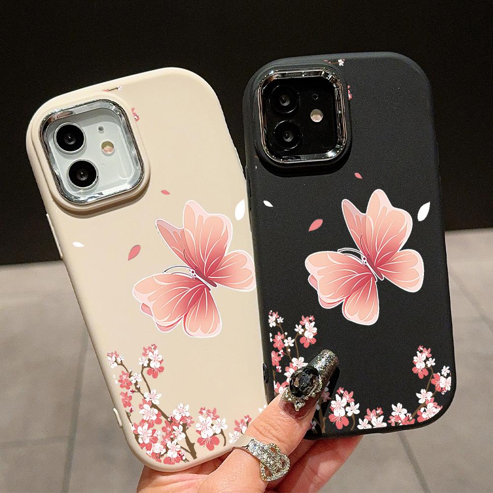 Solid Color Silver Edge Lens Soft Liquid Silicone Shockproof Phone Case for iPhone Samsung Huawei Honor Xiaomi Redmi OPPO Realme Vivo Infinix Tecno