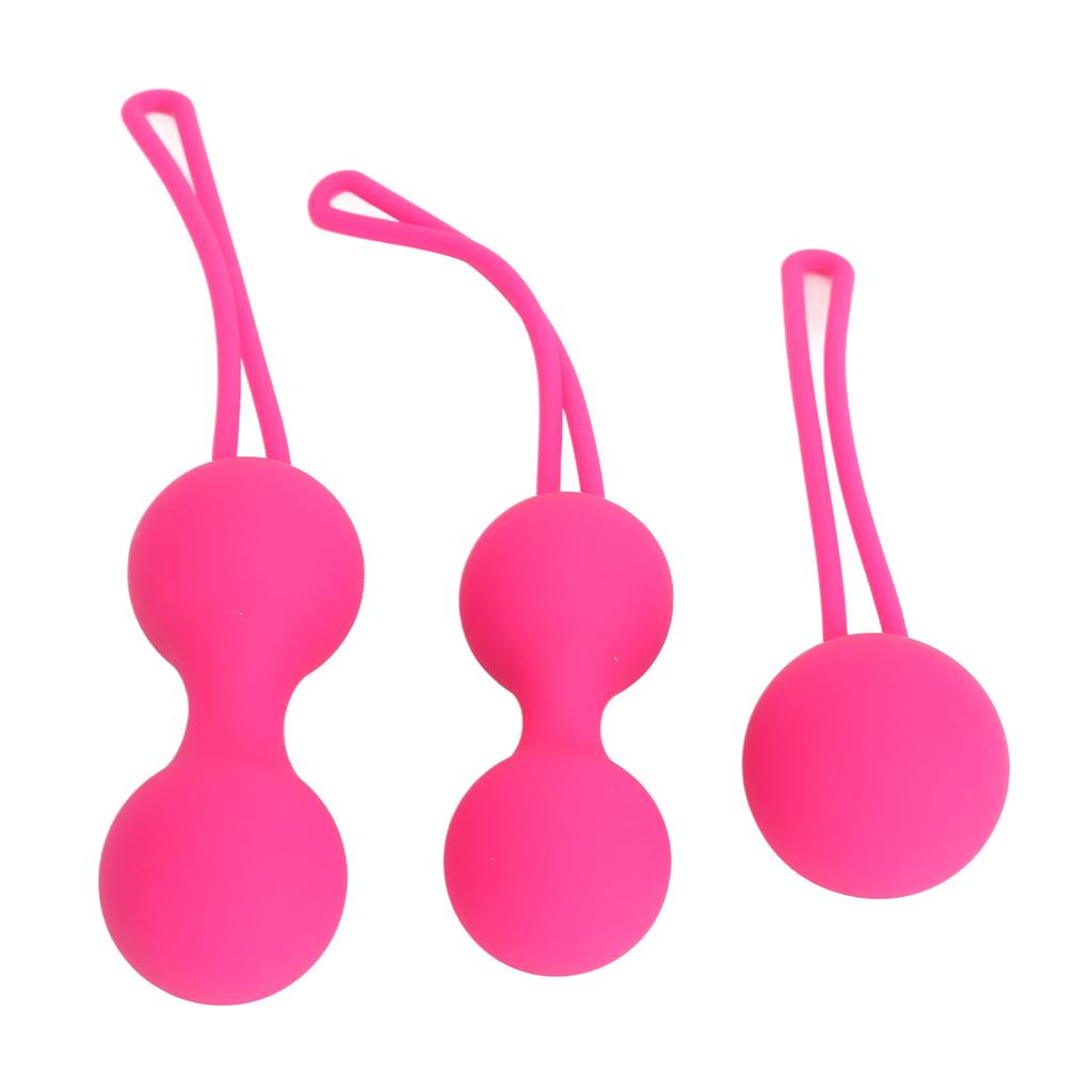 3pcs Women Pelvic Floor Muscles Trainer Ball Massaging Strengthening Pelvic Trainer Exercise Ball Pink