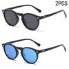 2PCS New Style Of Retro Glasses Round Fashion Mita Sunglasses Personalized Sunglasses  JH3053