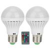 2Pcs E27 3W RGB Bulb Lamp Color Changing Bulb Light Home Lighting with Remote Control 85V‑265V