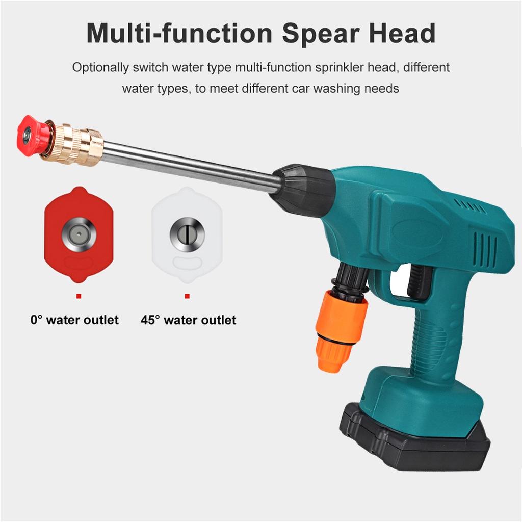 288VF 5000 mA 50Bar Cordless Car Washer Spray Water Gun High Pressure Car Wash Nozzle Cleaning Machine for 18V Battery ABS Plastic