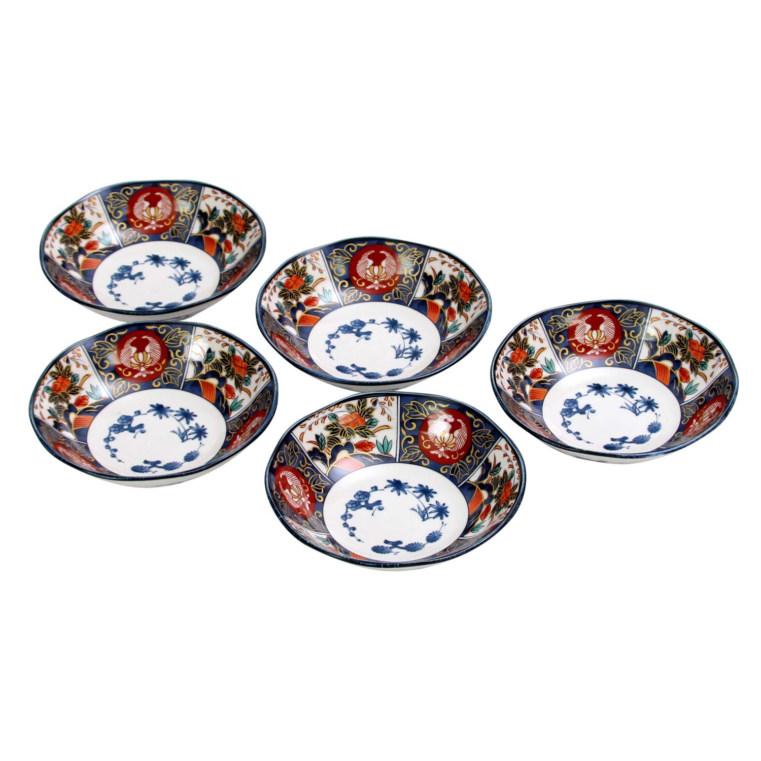 

Bloom Medium Bowl Nishikisa Koimari Diameter 16668 5 pieces 16.5cm