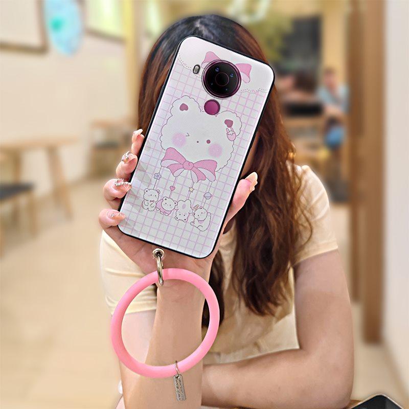 

Bracelet Anti-knock Phone Case For Nokia 5.4 Creative Solid Color Soft Case Cartoon Dirt-resistant Funny Ring Cute Youth Nokia 5.4