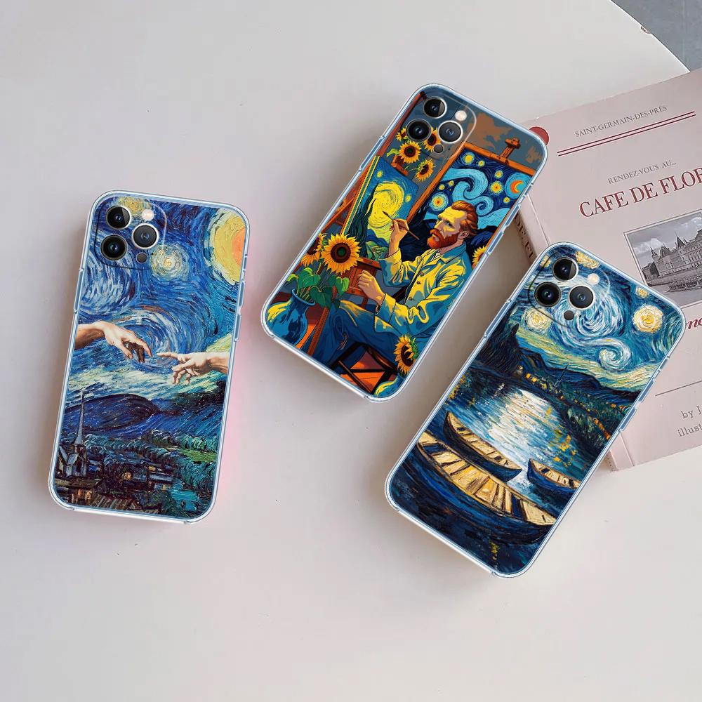 PP59 Starry Night Van Gogh Painting Case for Motorola G10 G20 G30 G31 G32 G34 G35 G41 G42 G50 G51 G52 G55 G60 G62 G71 G72 G75