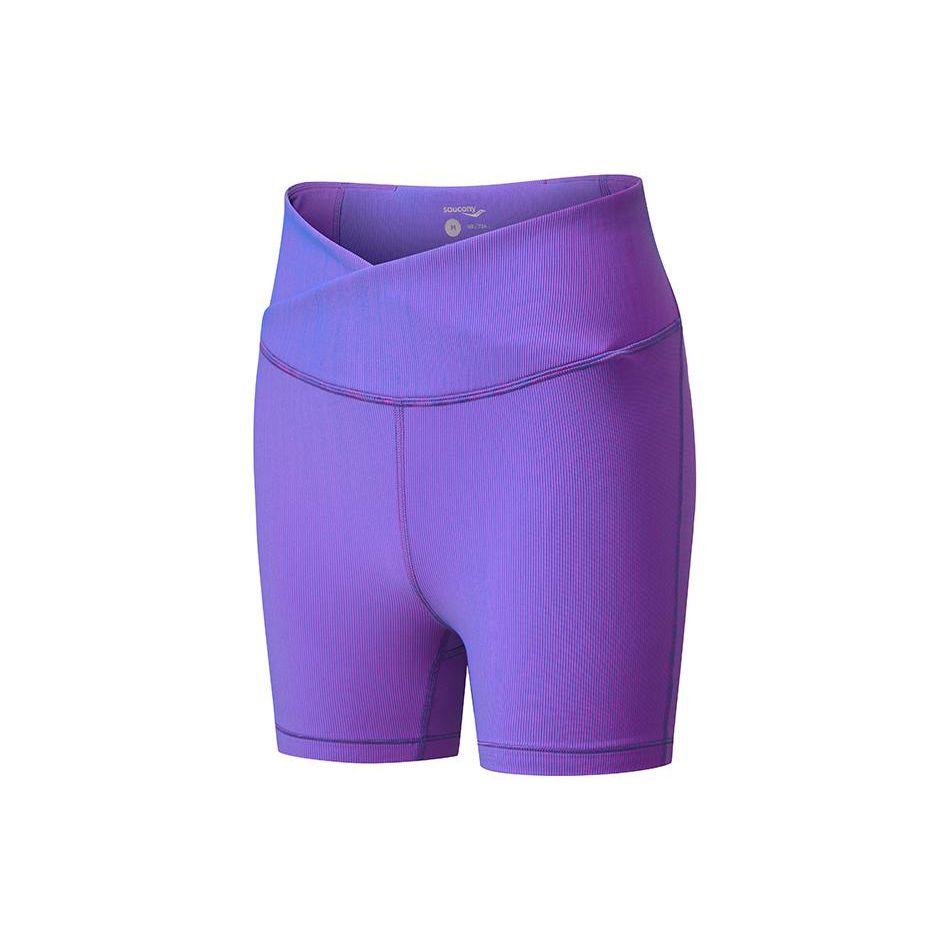 SAUCONY Solid Color Slim Fit Sports Shorts Women Shorts Purple Blue SC1230226A-BL23