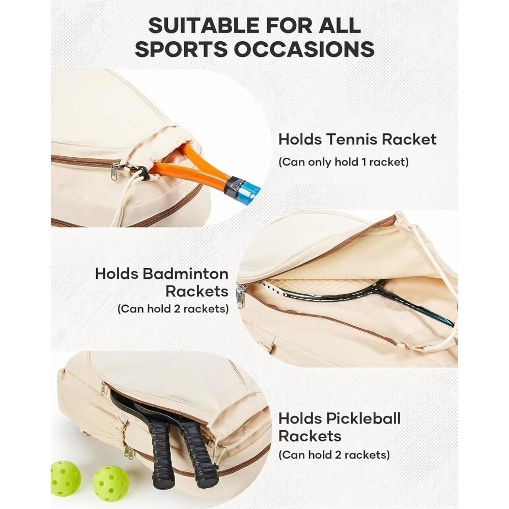 Waterproof Tennis Racket Bag Oxford Cloth Pickleball Racket Bag Durable Sports Fitness Bag Women