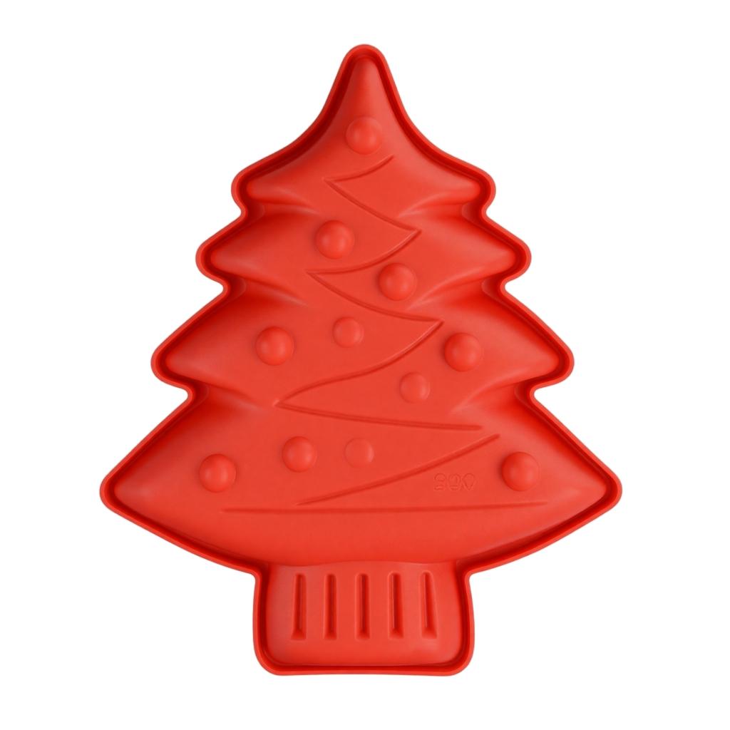 Christmas Tree Silicone Mold for Baking Cake Cookie Pudding Chocolate Mold Flexible Non-Stick Bakeware Kitchen Tool for Holiday Desserts