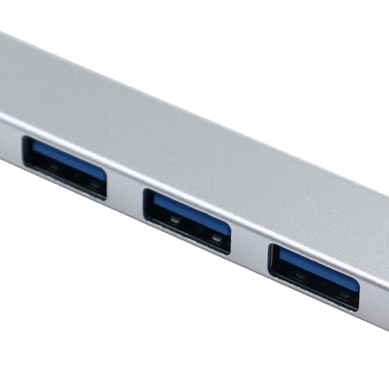 Aluminium 4-Port Mehrfach-USB-Splitter USB 90-Grad-Stecker Platzsparendes Verlängerungskabel für Laptop PC Konsolen