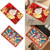 Indoor Doormat Chinese New Year Washable Red Nonslip Cartoon Water Absorbent Door Mat for Entryway Hallway Party Kitchen Office