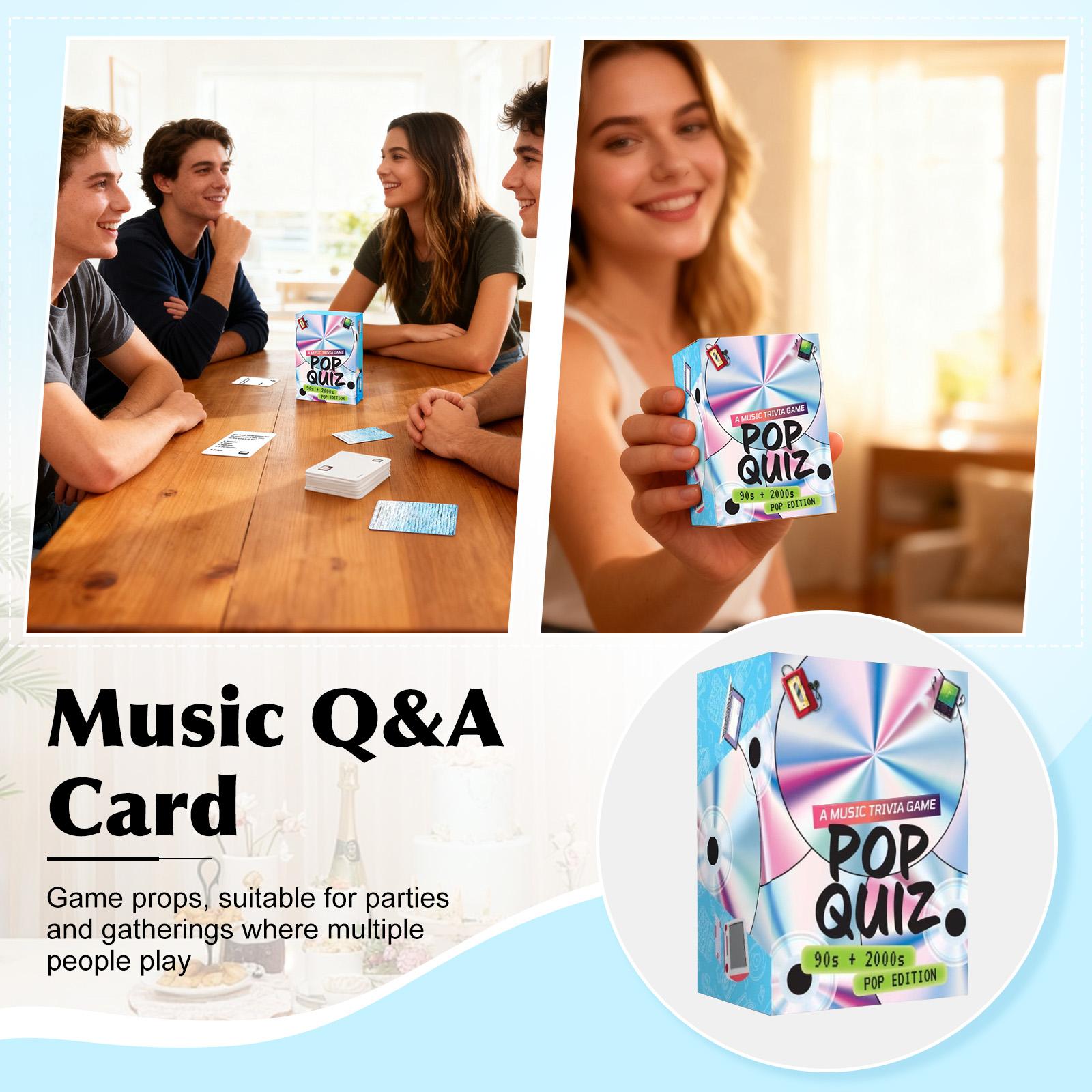 

90s & 2000s Music Trivia Card Game - Edition - Finish The Lyrics Challenge, Fun For Adults, Party Or Family Night One Size