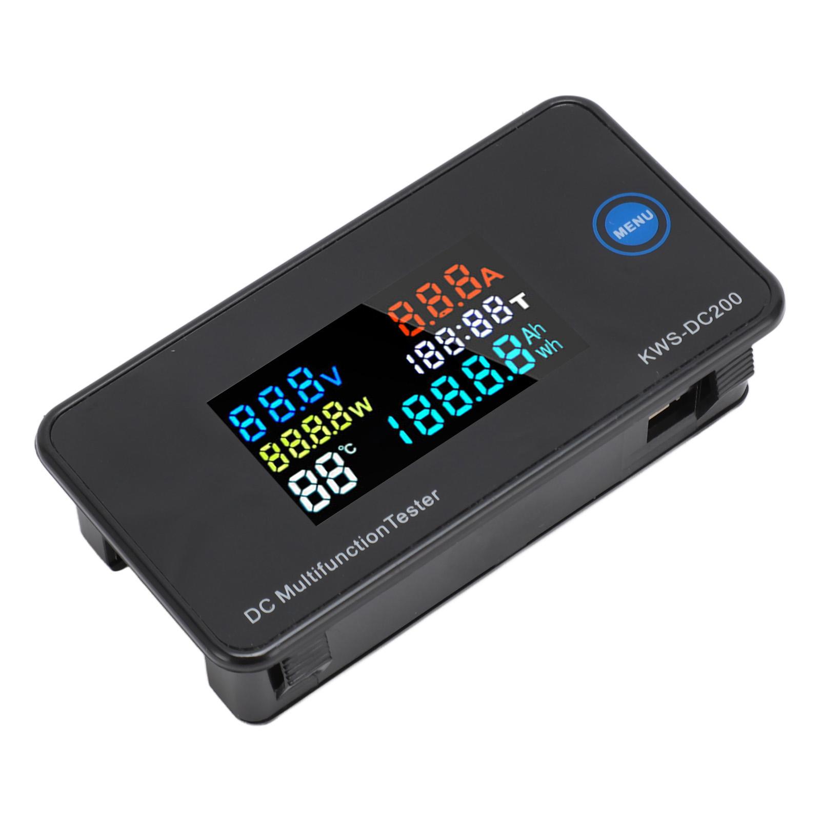 

Цифровий вольтметр-амперметр постійного струму DC200 100A РК-кольоровий дисплей 7 в 1 Багатофункціональний тестер-мультиметр постійного струму