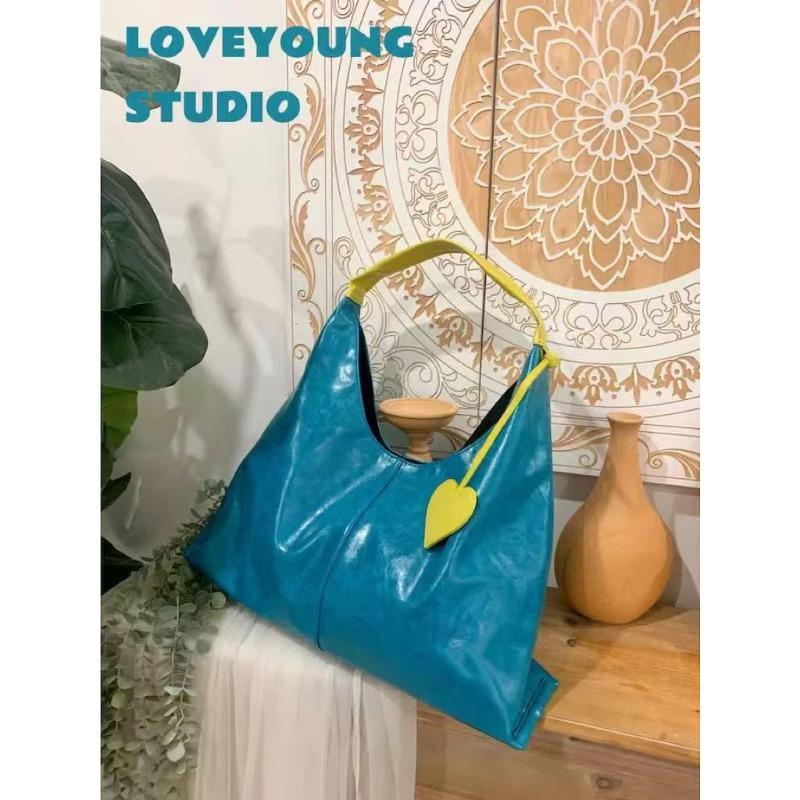 

New niche design ins underarm bag women s Japan and South Korea large-capacity shoulder bag portable and simple tote bag синий