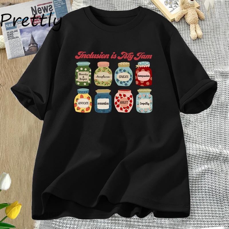 Inclusion Is My Jam T Shirt Funny Graphic Special Education Teacher T Shirts Autism Awareness Tshirt Men Women Cotton Tees