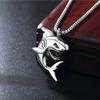 Cyber Personality Punk Shark Men Stainless Steel Pendant Necklace, Accessories