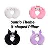 Universal Cartoon Style U-shaped Neck Pillow In White Pink Black And Purple