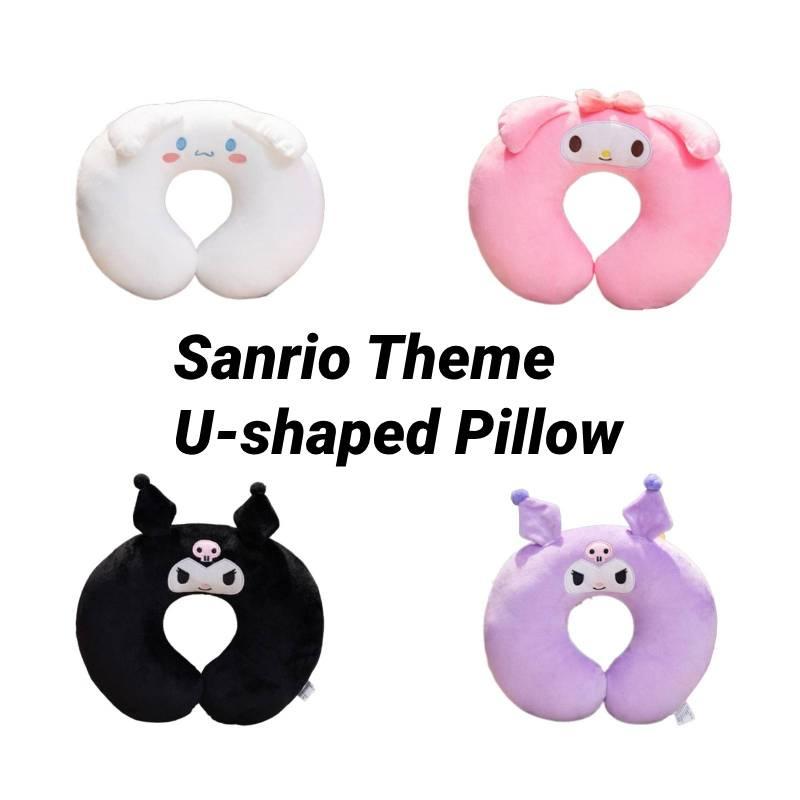 Universal Cartoon Style U-shaped Neck Pillow In White Pink Black And Purple