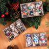 Wooden Christmas Nutcracker Ornament Colorful Printed Hanging Decor for Tree Decoration Gift Wall Decoration
