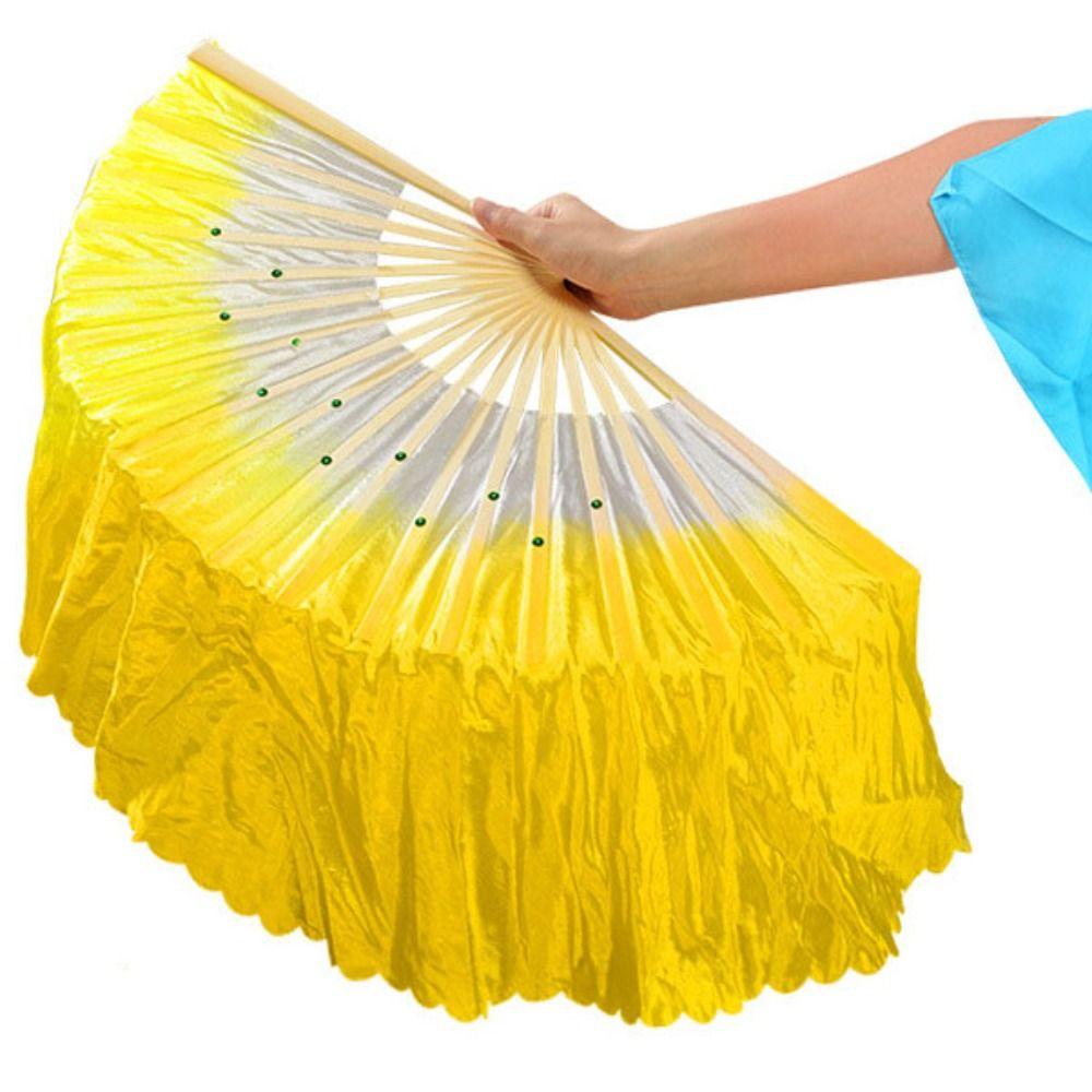 Long Imitation Belly Dancing Fan 26cm Performance Fan Hot Sell Gradient Color  Dance Bamboo Fans