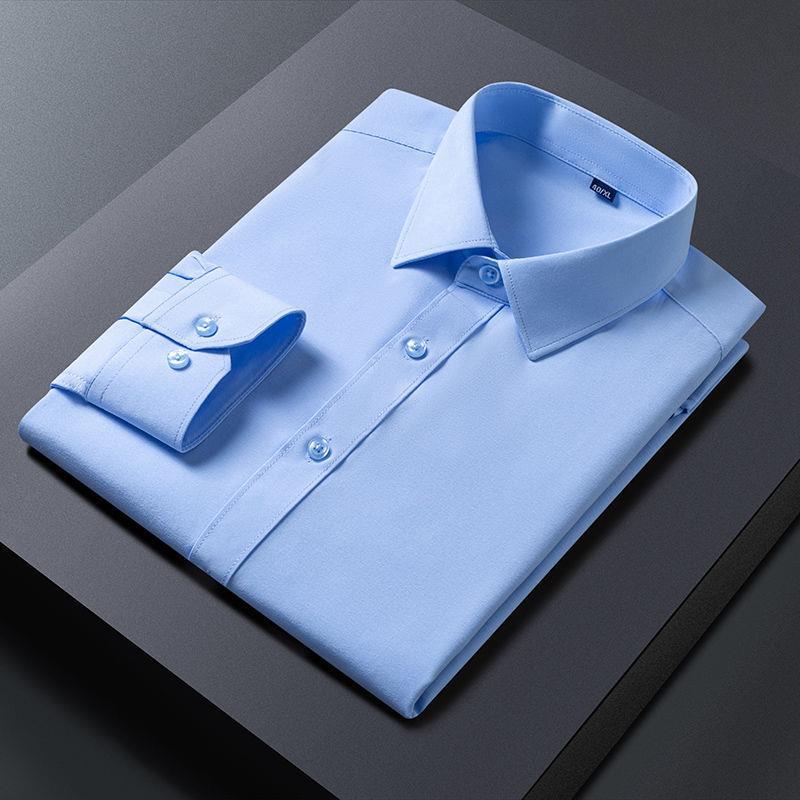 

Мужская синяя рубашка с длинным рукавом для бизнеса - Формальная рабочая одежда для весны и осени M