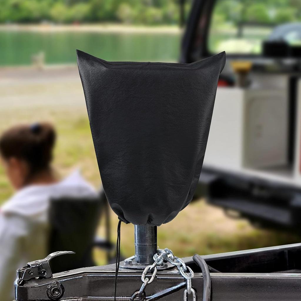 Universal RV Electric Tongue Socket Cover -Weatherproof Protective Cover for Trailer Jacks, 17" H X 15" W, Durable Waterproof Imitation Leather