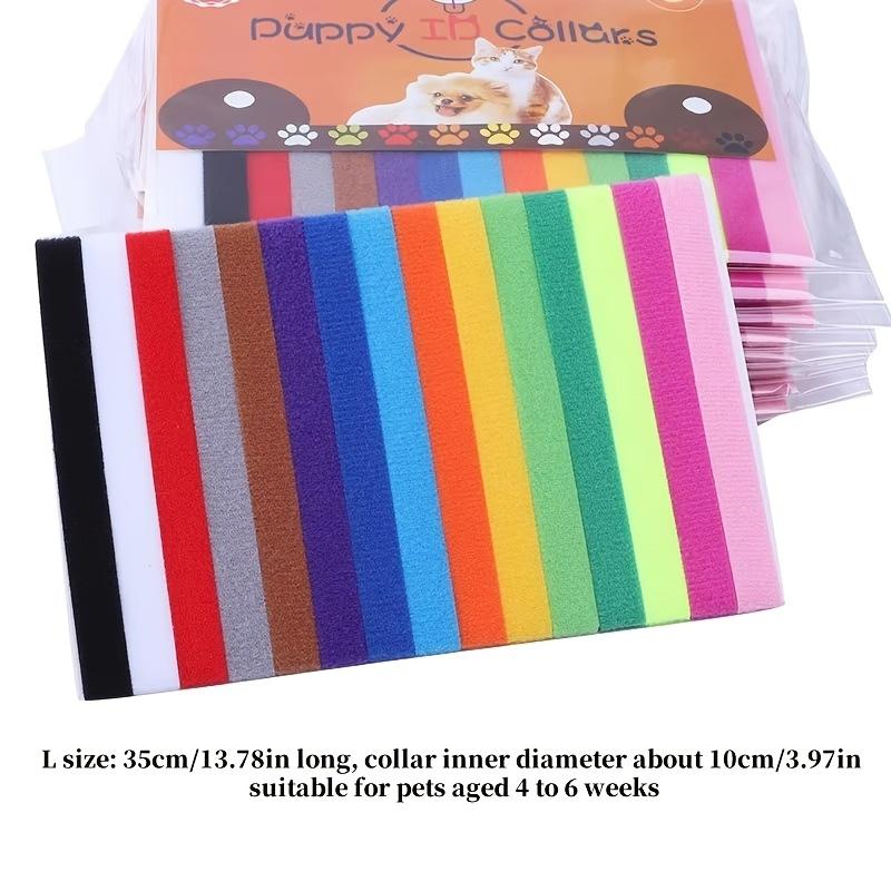 15PCS Pet Identification Circle Kitten Puppy Colored Collar Birth Marking Rope Cat Dog Can Write Recognition Soft Not Harm Skin
