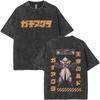 Anime Gachiakuta Riyo Vintage Washed T Shirts Men Women Manga Retro Oversized Short Sleeve Tshirt Male Fashion Trend Streetwear