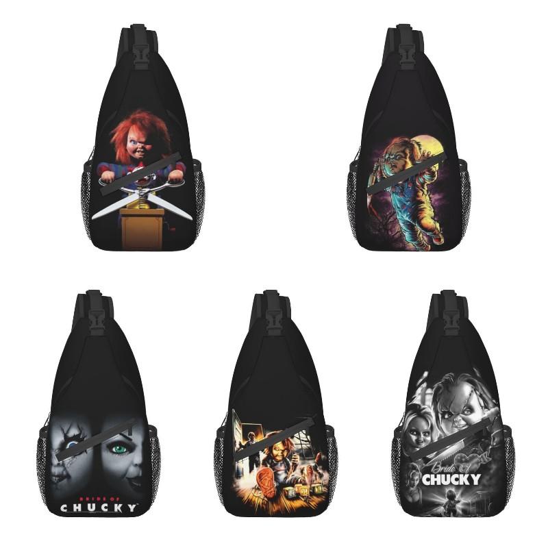 Horror Killer Chucky Sling Crossbody Chest Bag Men Fashion Child's Play Movie Shoulder Backpack for Travel Cycling