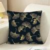 Ginkgo Leaves Printed Cushion Cover Reversible Plush Pillow Cover For Car Sofa Bedroom Decorative Gift Pillowcase