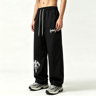 Unisex Euro Size Loose Straight Printed Casual Sports Long Pants