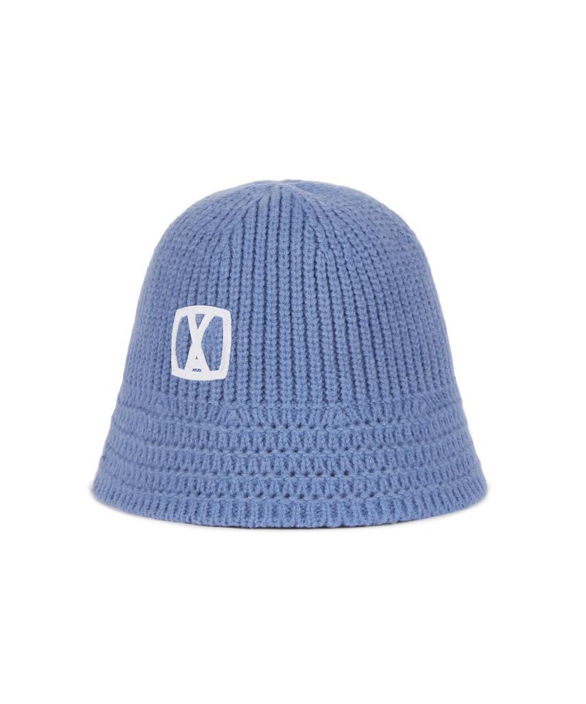 Bajal Va Square Applique Knit Bucket Hat Sky