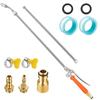 44 Inch Spray Rod Adjustable Stainless-Steel Spraying Rod Wear-Resistant Wash Hose Rod Curved Wash Sprayer Rod Garden Tools