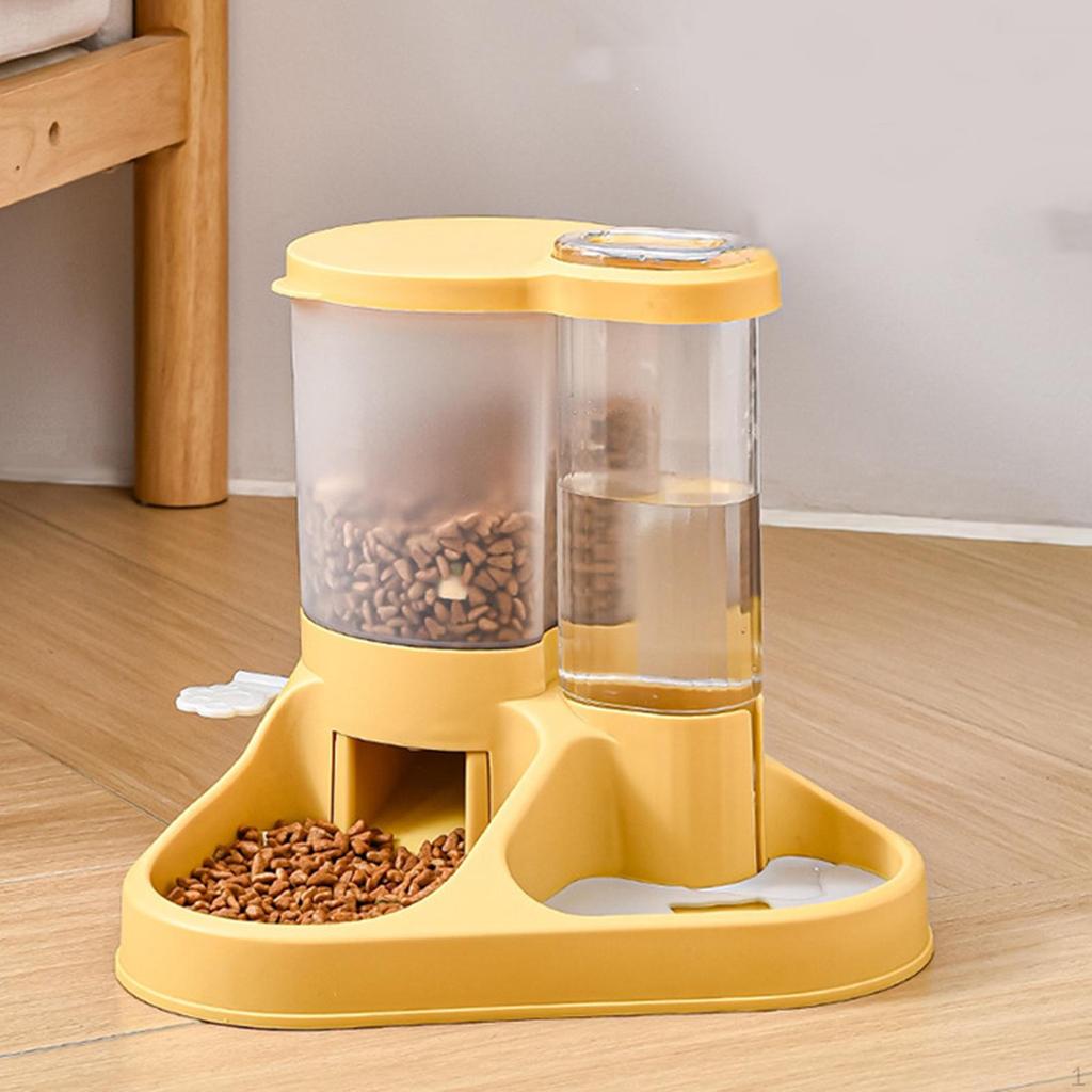 Tierfutter- und Wasserspender-Set, integrierter praktischer Futterspender mit breiter Öffnung für Haustiere, groß