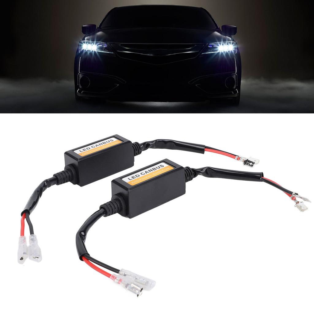 2Pcs LED Headlight Decoder 35W Water Resistant Anti Flickering Harness Warning Error Canbus Decoder 