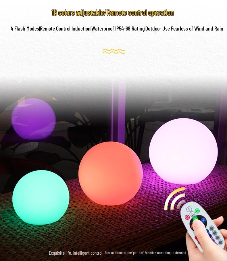 Remote-Control Seven-Color LED Night Light Sphere for Holiday Home Décor