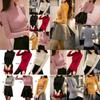 Elegant Women's Long Sleeve Knitted Sweater Turtleneck Jumper Slim Fit Pullover