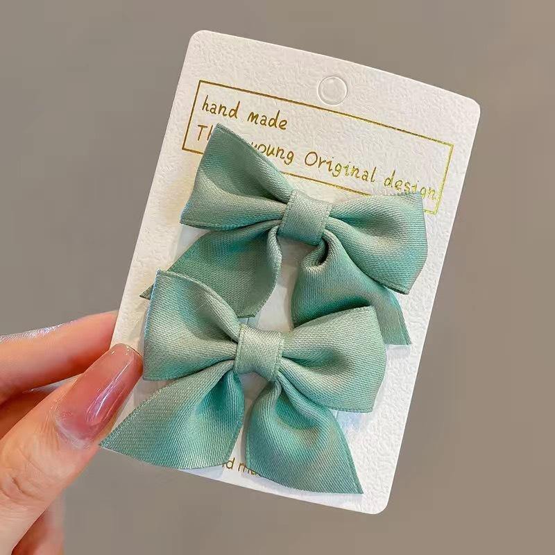 2PCS New Cute Bow Headgear Sweet Little Girl Hair Accessories Summer Girls Net Red Clips Baby Hairpins Children Hair Clips Gifts