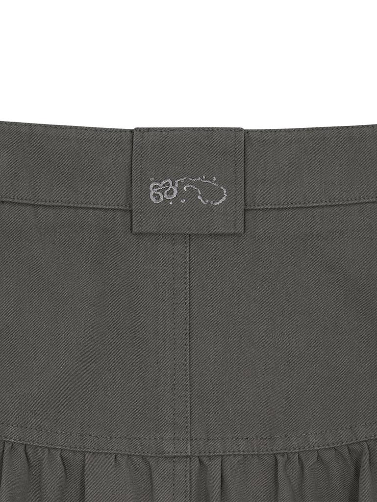 Tuomio Washed Belt Bag Skirt [Charcoal]
