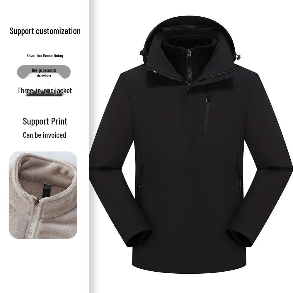 

Royal Blue Three-in-One Windbreaker with Silver Fox Fleece - Corporate Workwear Uniform Jacket S