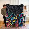 1pc Vibrant Abstract Flannel Blanket - Soft, Breathable  Polyester, All-Season Cozy Throw with Colorful Digital Print, Perfe