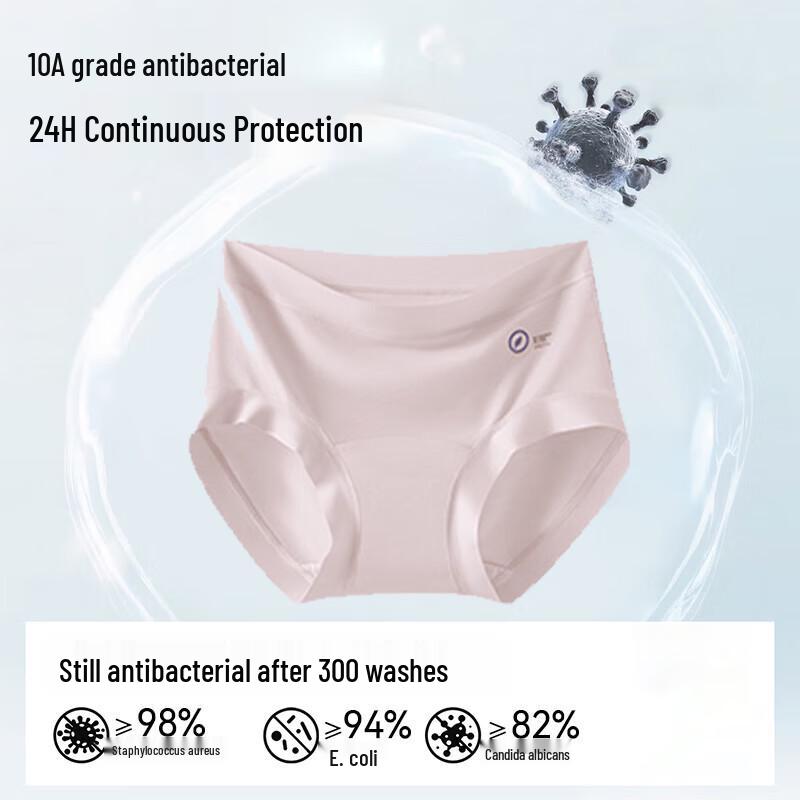 FitonTon Women's Modal Seamless Mid-Waist Antibacterial Briefs