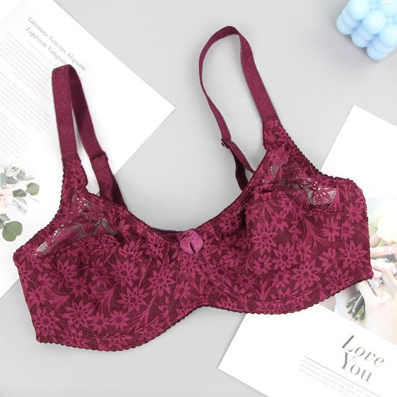 Hot Selling Sexy Back Lace Bra Ultra-thin Adjustable Traceless Underwear Women's Big Breasts Show Small Gathering Bra