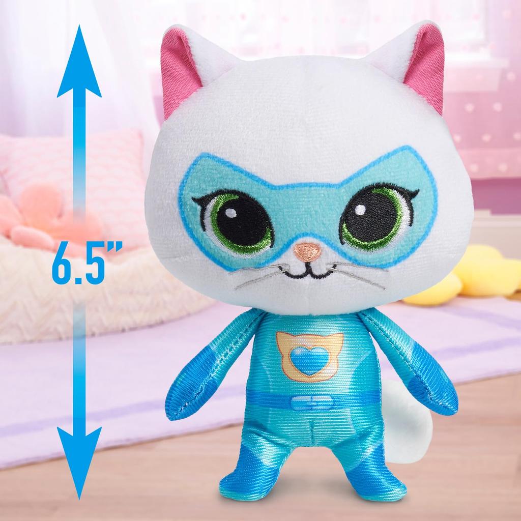 Disney Junior SuperKitties Small Plush Stuffed Super Soft Officially Licensed Kids Toys for Ages 2 Basket Stuffers and Small Gifts 6.5-inch Animal,