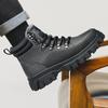Men Casual Luxury Boots Winter Short Plush High Top Genuine Leather Outdoor Oxford Shoe Casual Cow Tendon Bottom Work Short Boot