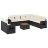 VidaXL Salon de Jardin avec Coussins 10 pcs, Canapés de Terrasse, Ensemble de Meubles de Patio, Mobilier d'Extérieur, Noir 3224628