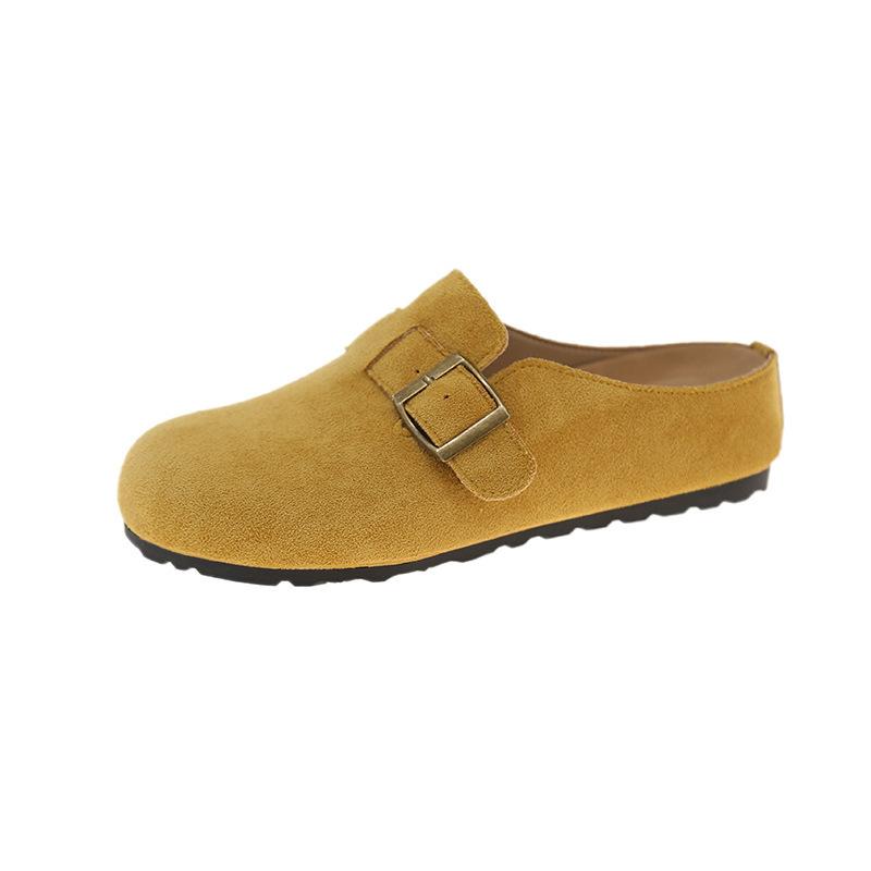 [Uncle Shoes] Boken Outer Wear 2025 Spring and Summer Retro Lazy Boken Shoes New Baotou Half Drag Women Increase Height